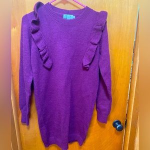 Purple sweater dress XS new with tags